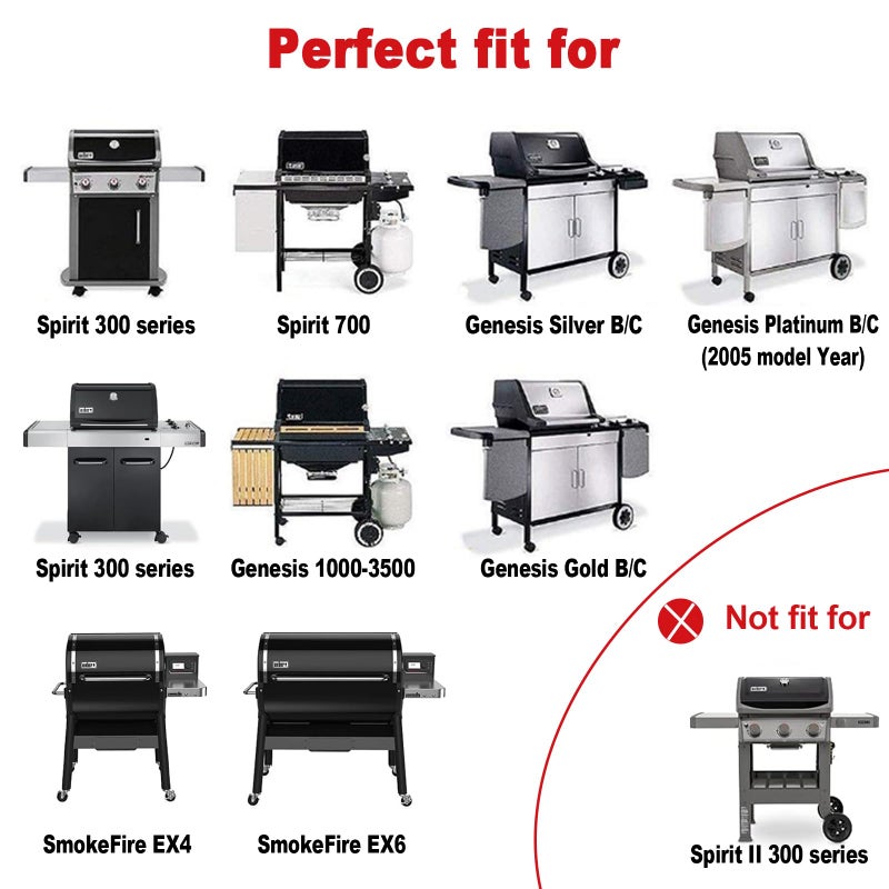 DELSbbq 17.4" x 11.8" Grill Cooking Grates for Weber Spirit 300, Spirit 700, Genesis Silver B/C, Genesis Gold B/C, Genesis Platinum B/C, Genesis 1000-3500,Grill Grates Replacement for 7525 7526 7638 - Image 3